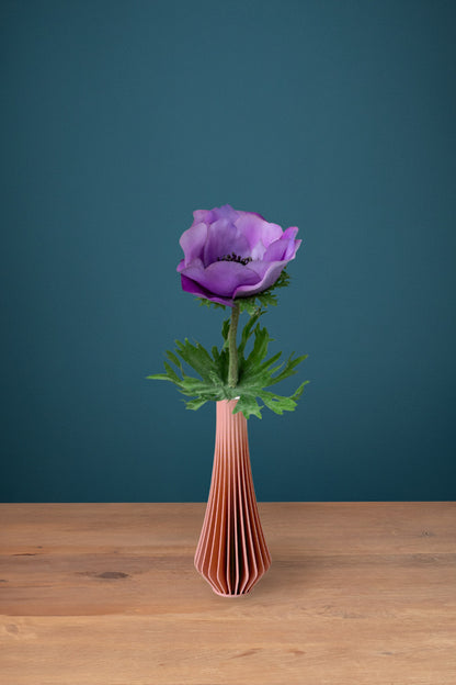 Anemone Purple silk stem in the pink Jula Bloom Mini vase